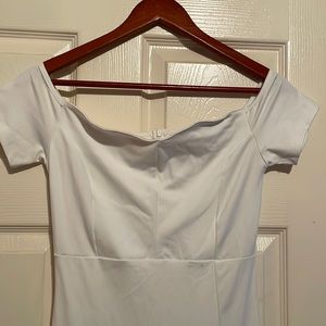 White dress with slit